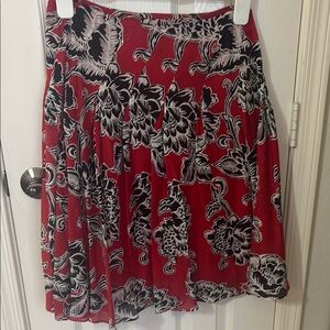 Floral Red and Black Skirt
